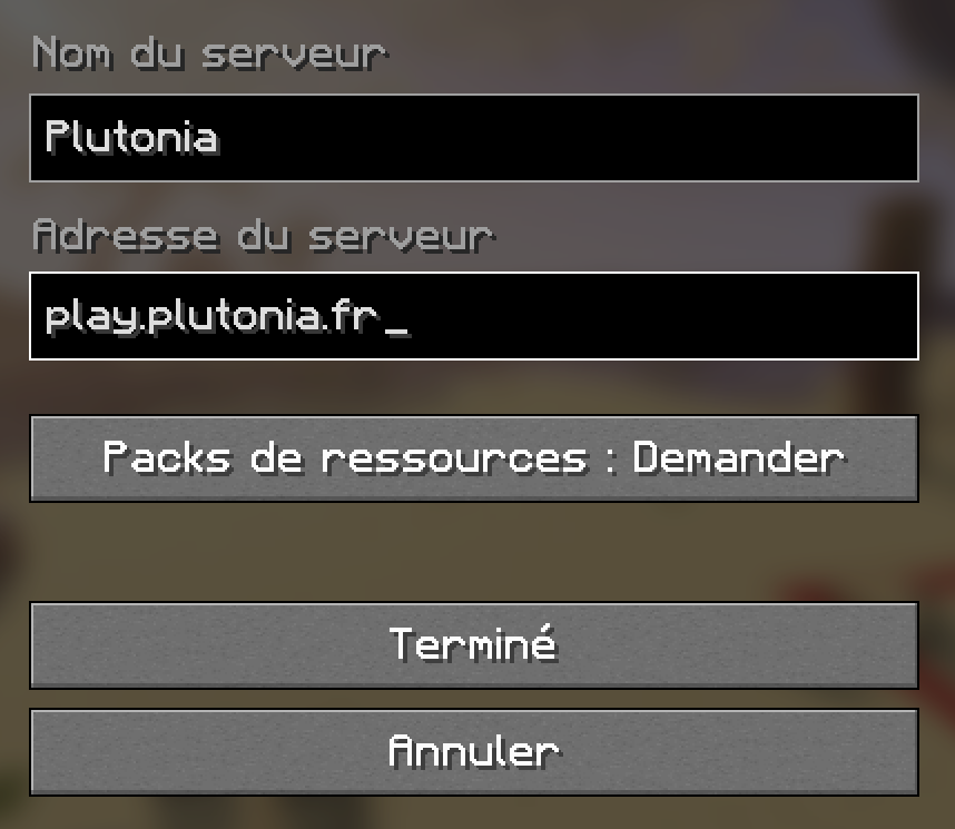 Exemple d'ajout serveur